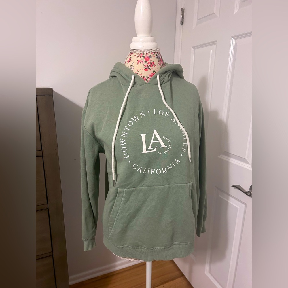 green LA h&m hoodie